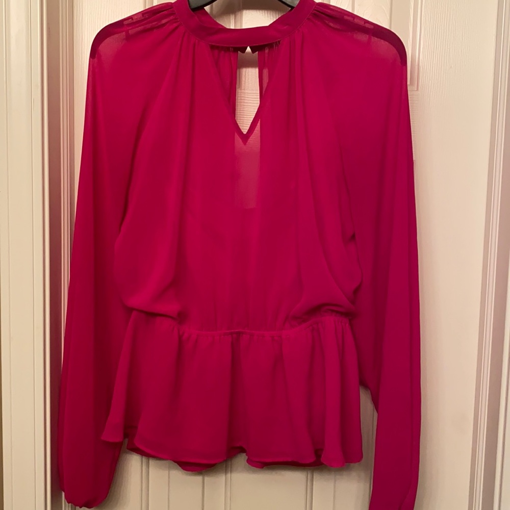 Hot pink sheer Express blouse